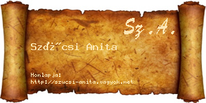 Szücsi Anita névjegykártya